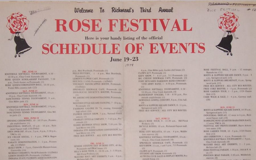 1974 Richmond Rose Festival Schedule of Events