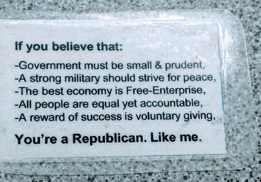 Republican Card that Phil Quinn carries around