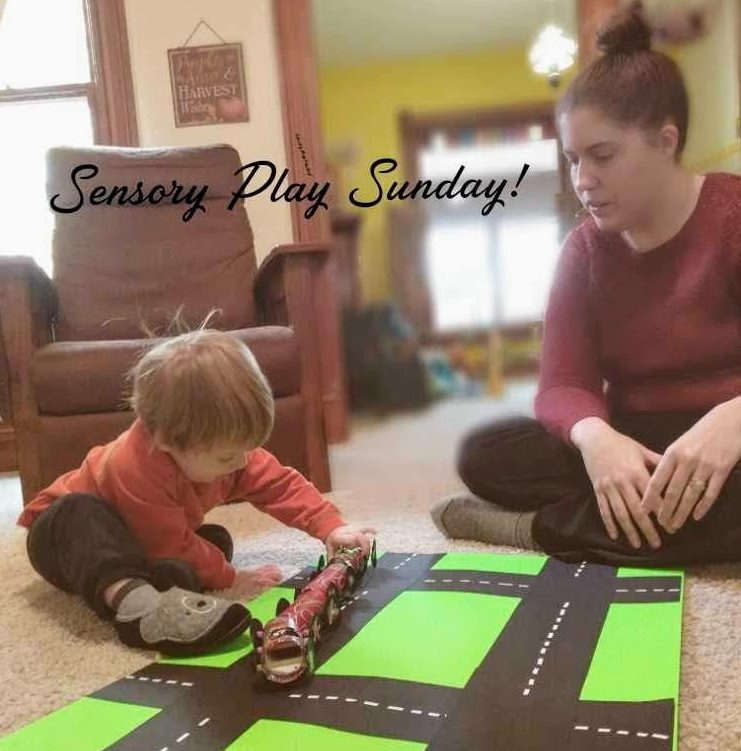Toddler playing with mom